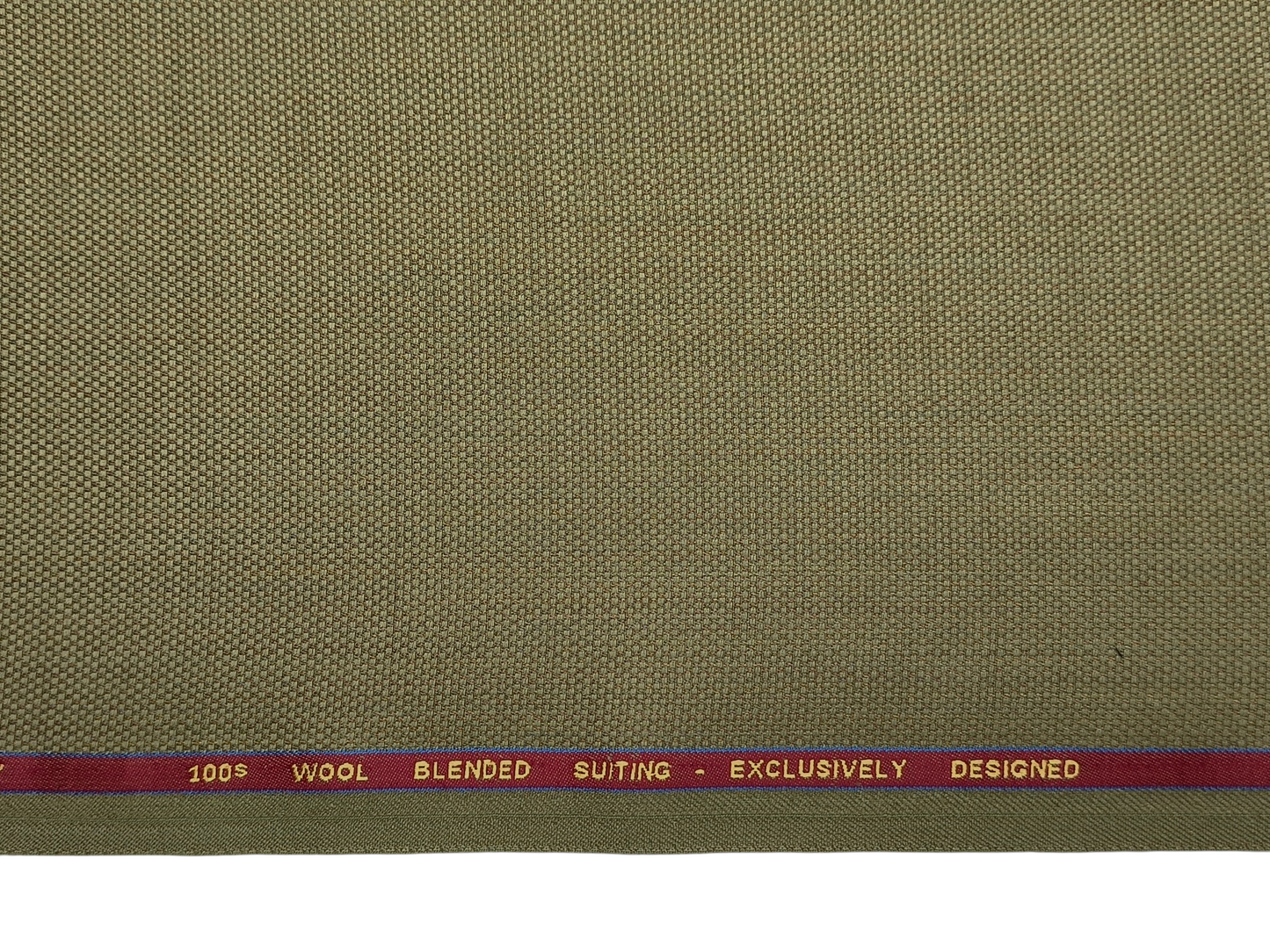 Georgia Gullini Italy Maestro Super 100s Merino Wool Blended Premium Suiting Fabric (Dusty Olive, Textured)