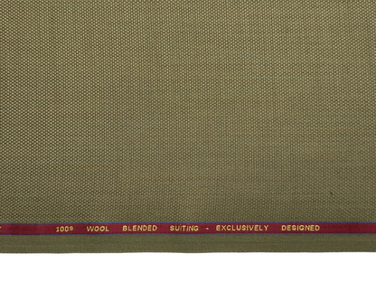 Georgia Gullini Italy Maestro Super 100s Merino Wool Blended Premium Suiting Fabric (Dusty Olive, Textured)