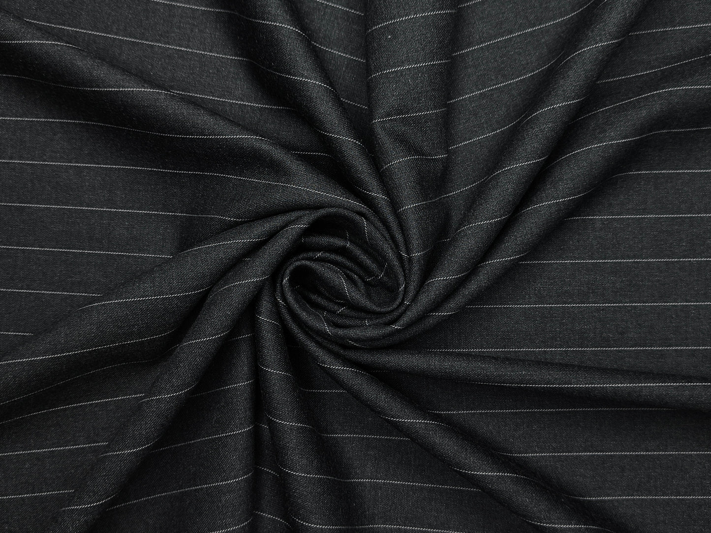 Canetti Italy 2PLY Premium TR Suiting Fabric (Charcoal Grey, Pinstripes)