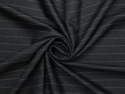 Canetti Italy 2PLY Premium TR Suiting Fabric (Charcoal Grey, Pinstripes)