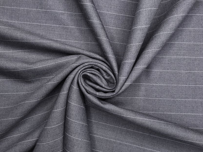 Canetti Italy 2PLY Premium TR Suiting Fabric (Grey, Pinstripes)