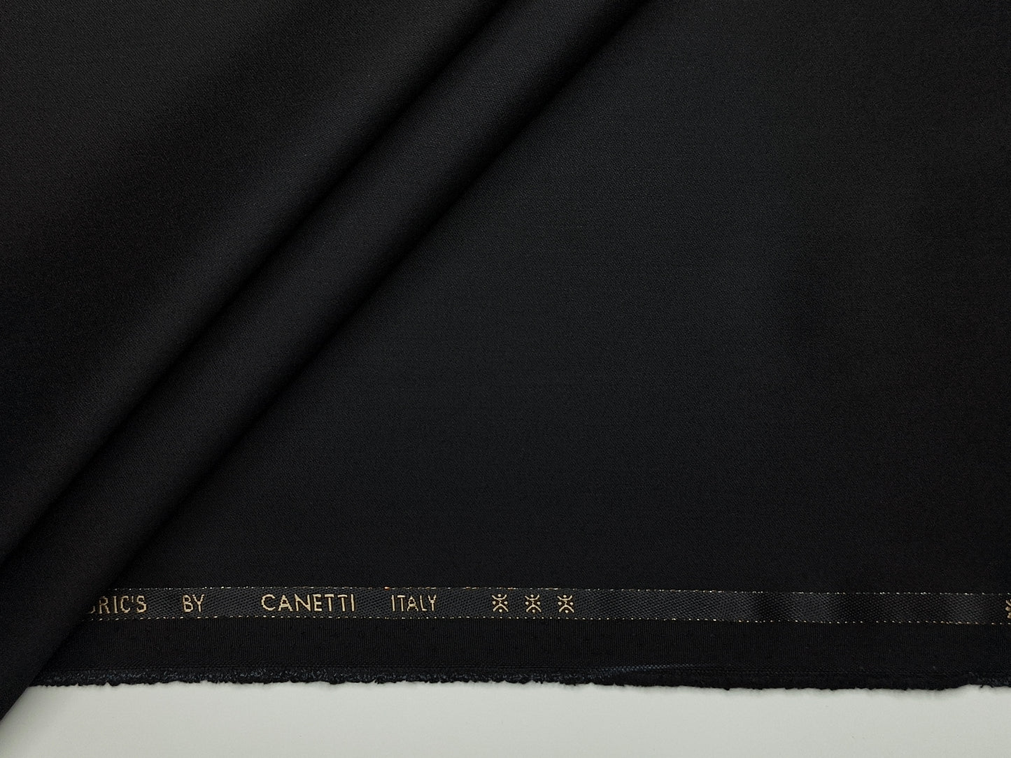 Canetti Italy 2PLY Premium TR Suiting Fabric (Jet Black, Plain)