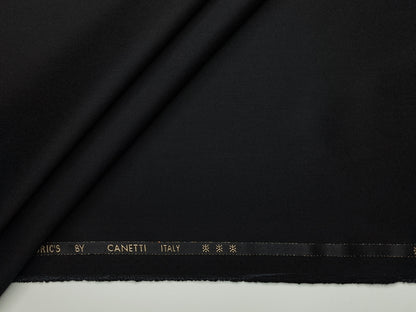 Canetti Italy 2PLY Premium TR Suiting Fabric (Jet Black, Plain)