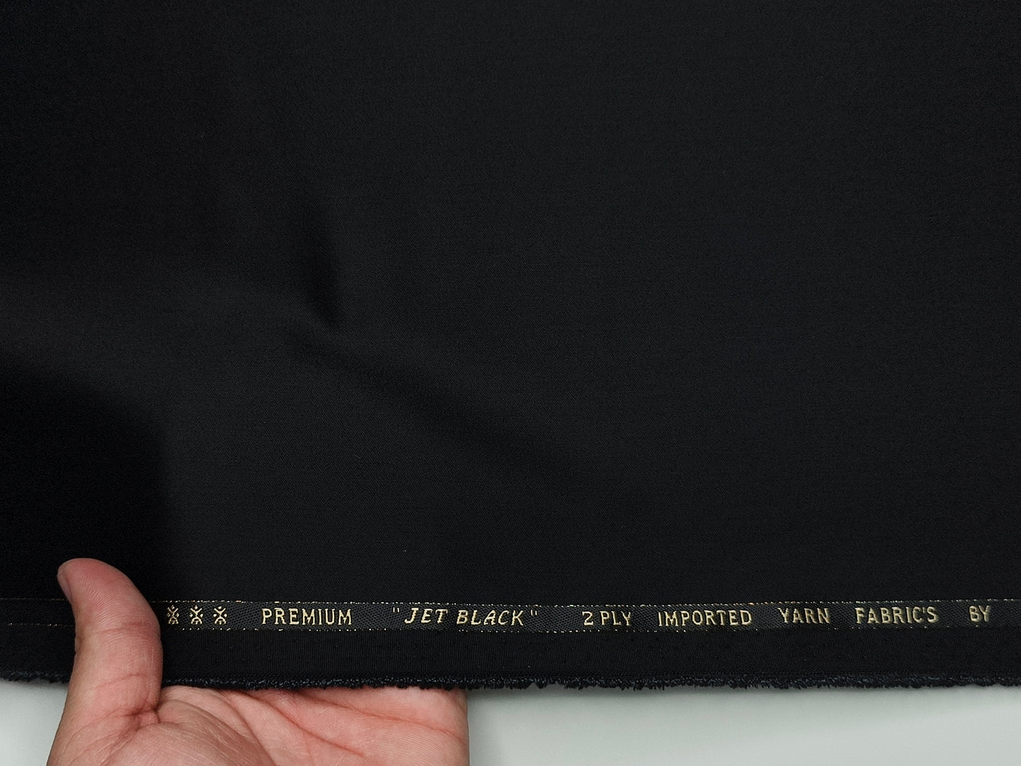 Canetti Italy 2PLY Premium TR Suiting Fabric (Jet Black, Plain)
