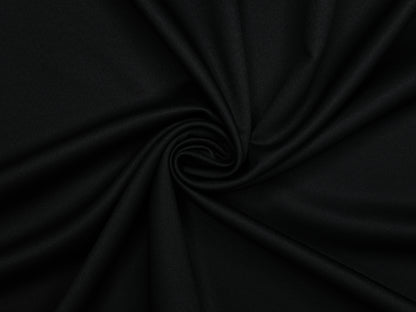 Canetti Italy 2PLY Premium TR Suiting Fabric (Jet Black, Plain)