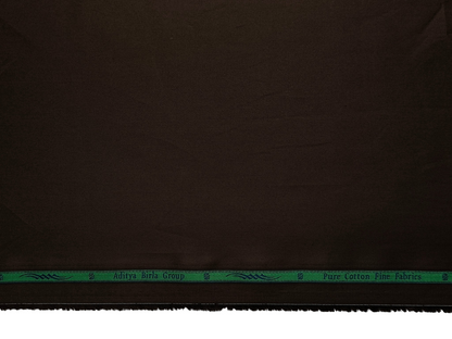 Grasim By Aditya Birla Group 100% Pure Cotton Shirting Fabric (Dark Brown , Plain)