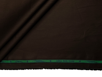 Grasim By Aditya Birla Group 100% Pure Cotton Shirting Fabric (Dark Brown , Plain)