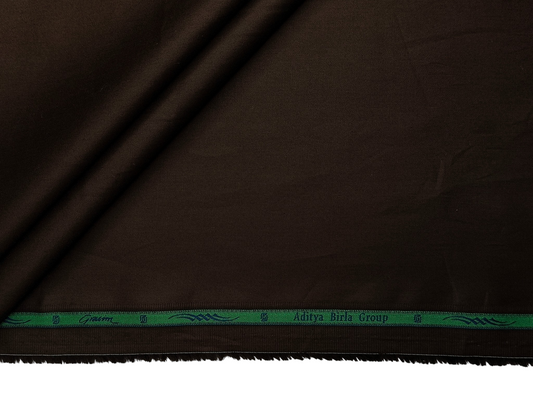 Grasim By Aditya Birla Group 100% Pure Cotton Shirting Fabric (Dark Brown , Plain)