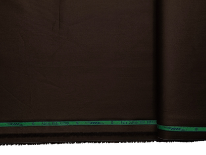Grasim By Aditya Birla Group 100% Pure Cotton Shirting Fabric (Dark Brown , Plain)