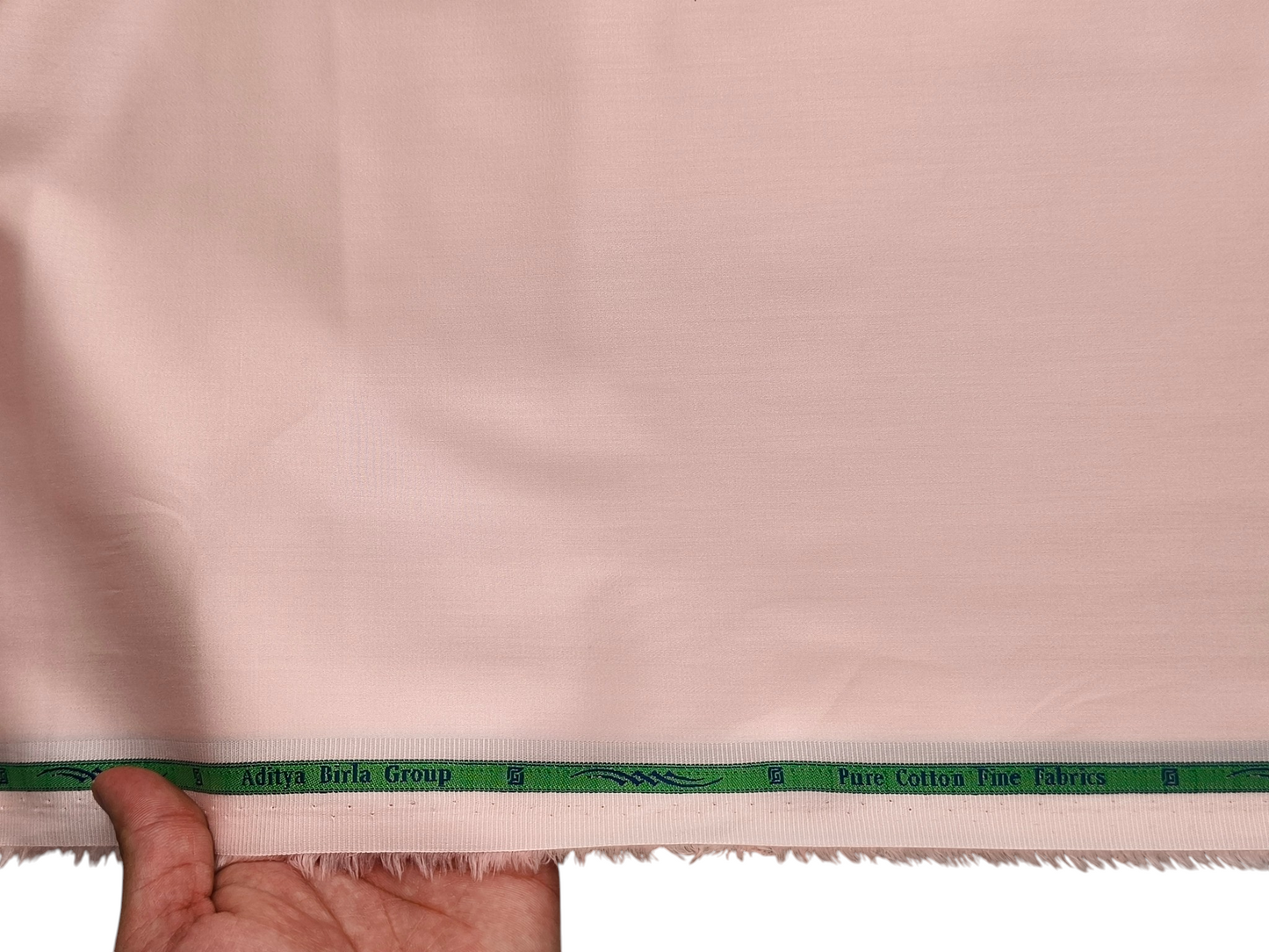 Grasim By Aditya Birla Group 100% Pure Cotton Shirting Fabric (Peach, Plain)
