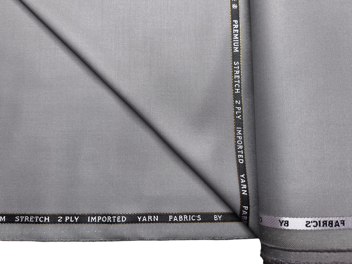 Canetti Italy Premium TR Stretched Suiting Fabric (Light Grey, Plain)