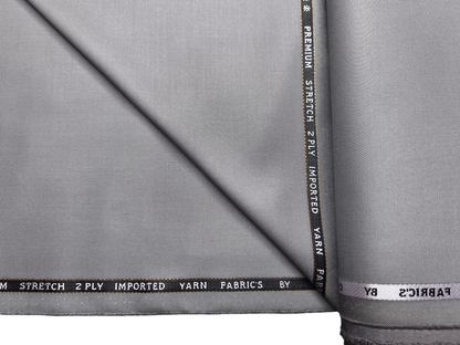 Canetti Italy Premium TR Stretched Suiting Fabric (Light Grey, Plain)