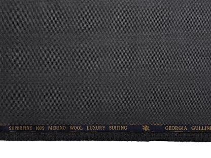 Georgia Gullini Italy Super 160s Wool Blended Premium Suiting Fabric (Grey , Textured)
