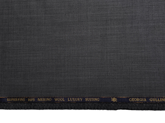 Georgia Gullini Italy Super 160s Wool Blended Premium Suiting Fabric (Grey , Textured)