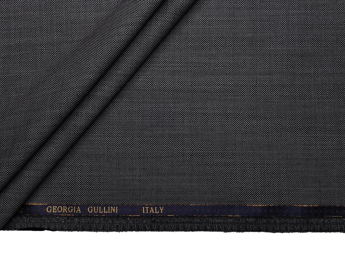Georgia Gullini Italy Super 160s Wool Blended Premium Suiting Fabric (Grey , Textured)