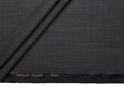 Georgia Gullini Italy Super 160s Wool Blended Premium Suiting Fabric (Grey , Textured)