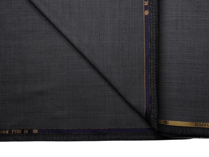 Georgia Gullini Italy Super 160s Wool Blended Premium Suiting Fabric (Grey , Textured)