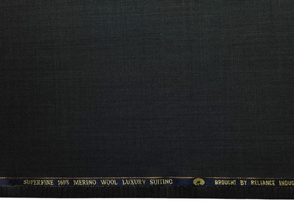 Georgia Gullini Italy Super 160s Wool Blended Premium Suiting Fabric (Dark Grey, Textured)