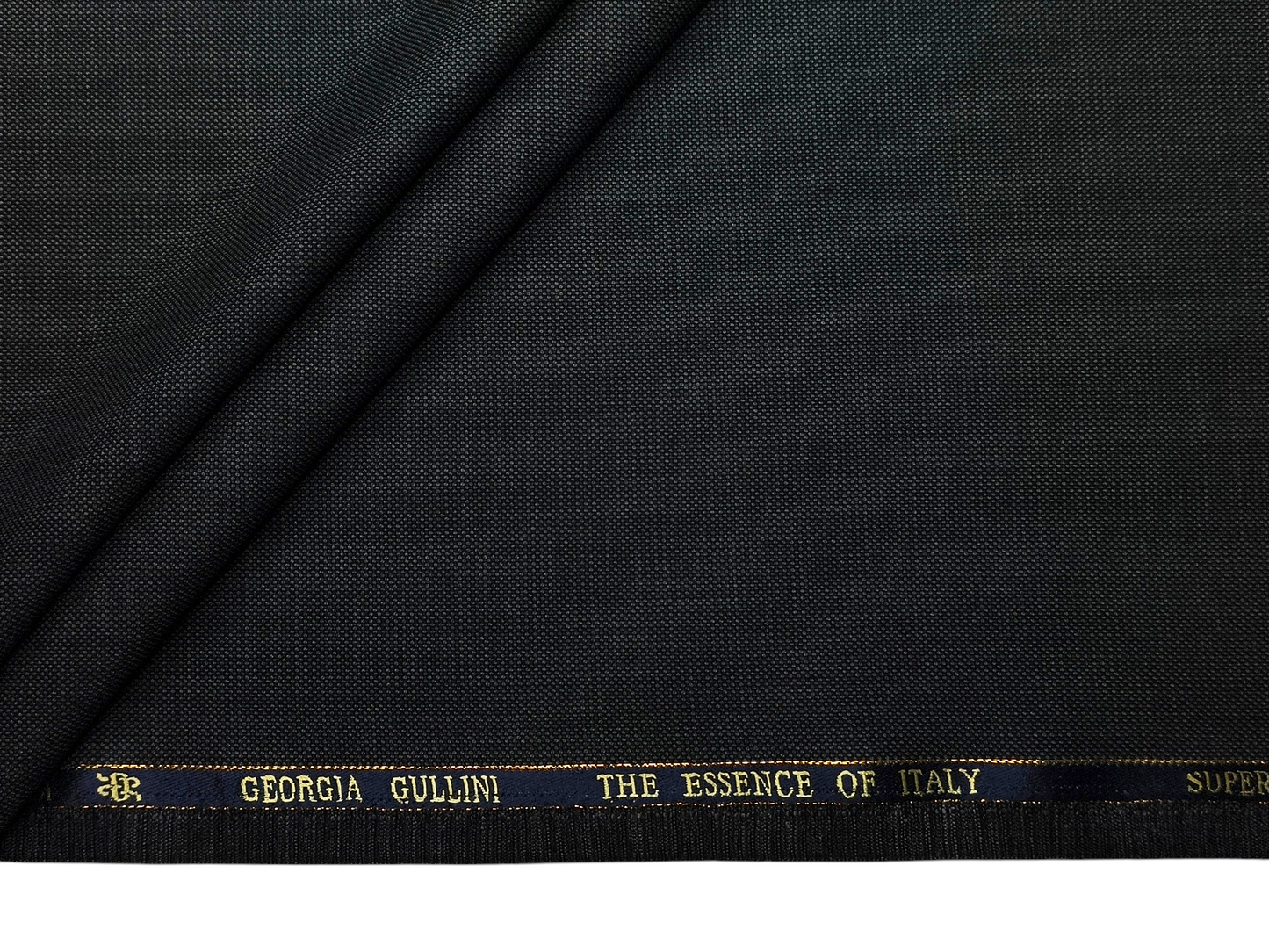Georgia Gullini Italy Super 160s Wool Blended Premium Suiting Fabric (Dark Grey, Textured)