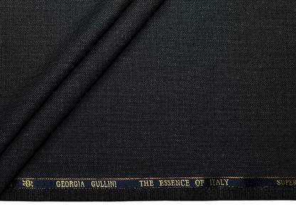 Georgia Gullini Italy Super 160s Wool Blended Premium Suiting Fabric (Dark Grey, Textured)