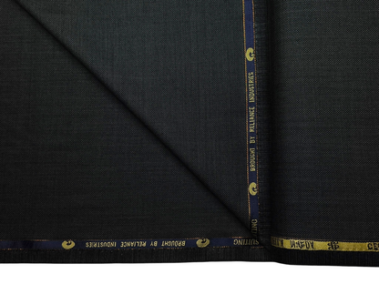 Georgia Gullini Italy Super 160s Wool Blended Premium Suiting Fabric (Dark Grey, Textured)