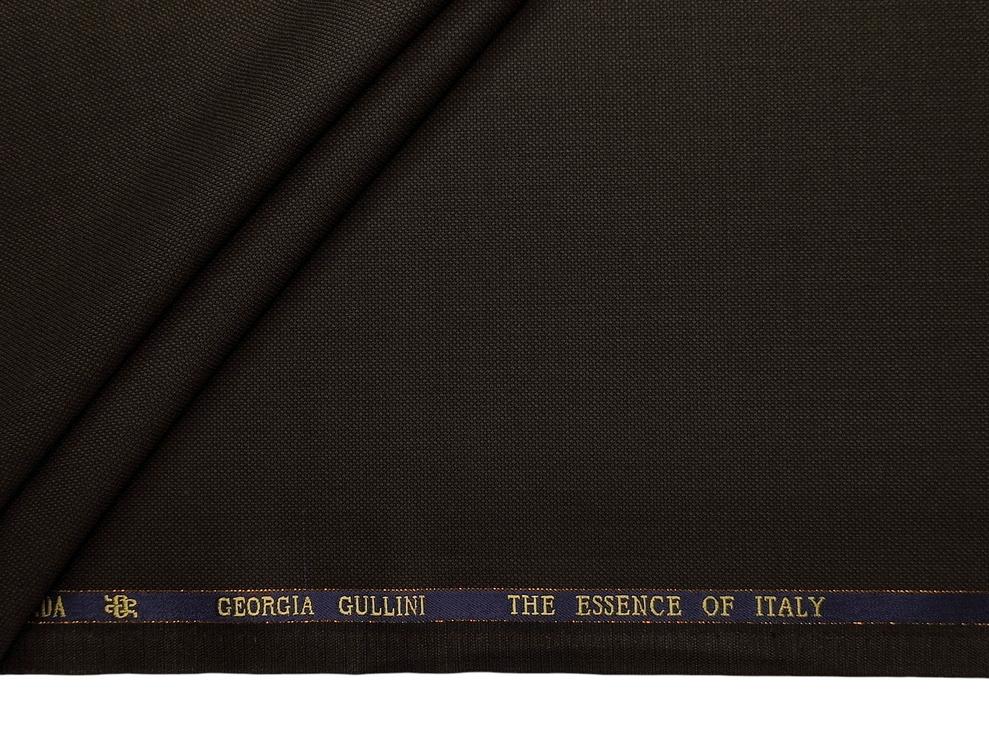 Georgia Gullini Italy Super 160s Wool Blended Premium Suiting Fabric (Dark Brown, Textured)