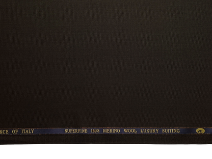 Georgia Gullini Italy Super 160s Wool Blended Premium Suiting Fabric (Dark Brown, Textured)