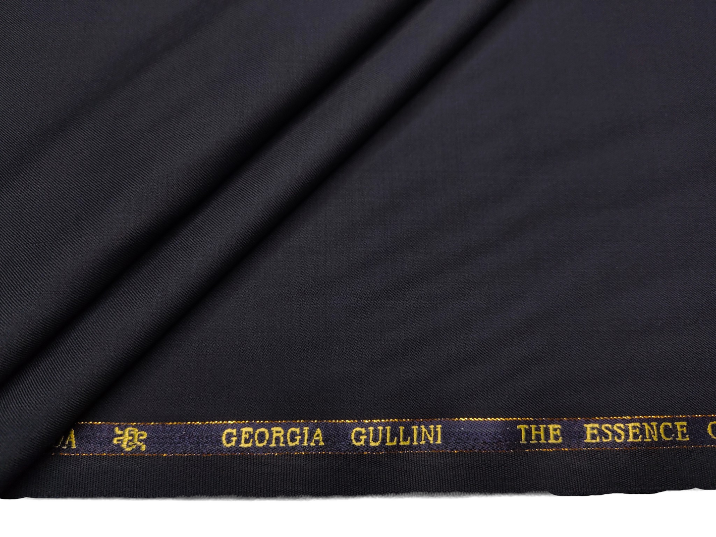 Georgia Gullini Italy Super 160s Wool Blended Premium Suiting Fabric (Navy Blue, Plain)