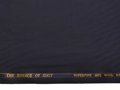 Georgia Gullini Italy Super 160s Wool Blended Premium Suiting Fabric (Navy Blue, Plain)