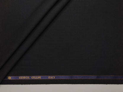 Georgia Gullini Italy Super 160s Wool Blended Premium Suiting Fabric (Black, Pinstripes)