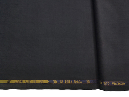 Georgia Gullini Italy Super 160s Wool Silk Blended Premium Suiting Fabric (Deep Navy Blue, Plain)