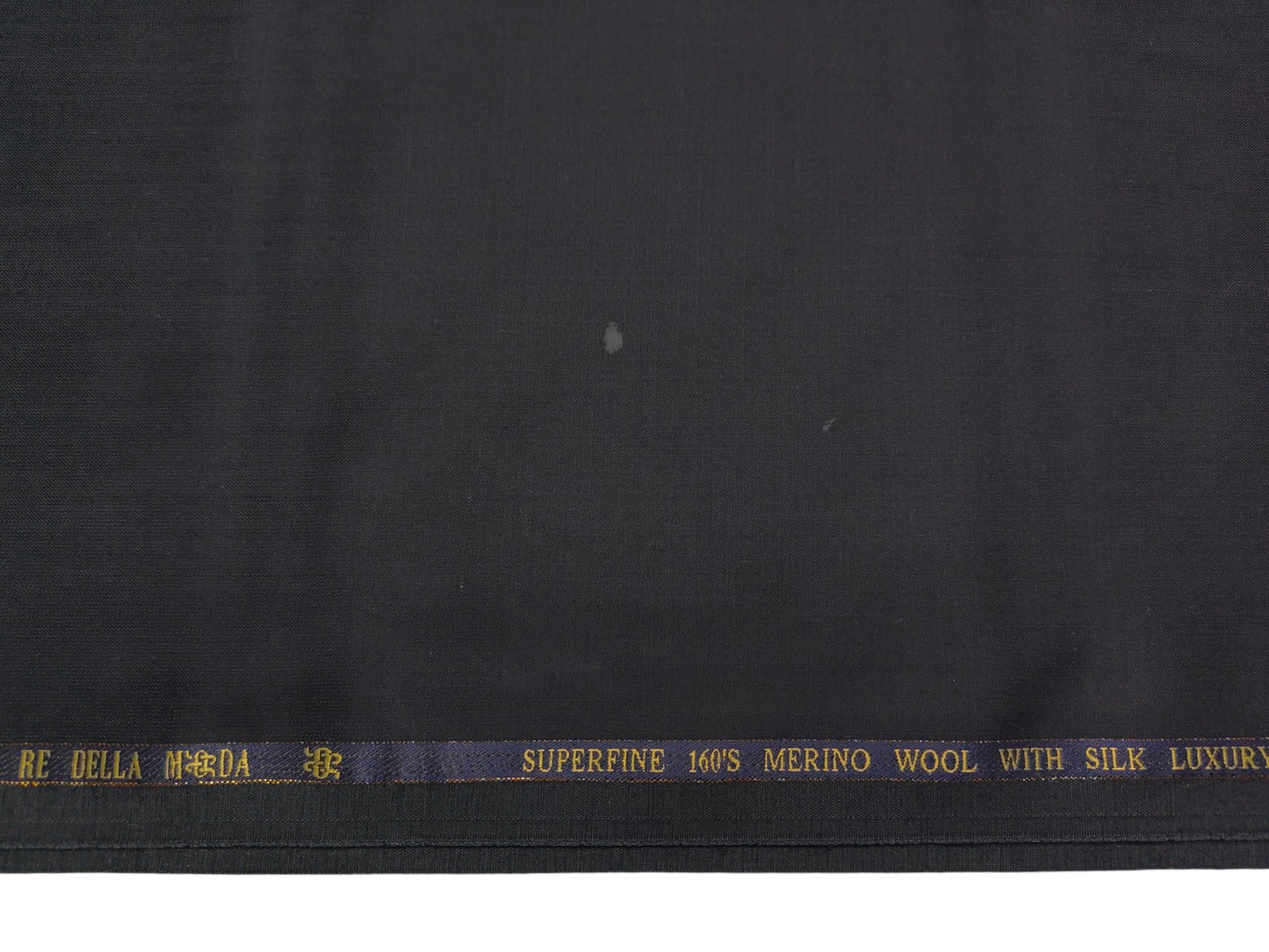 Georgia Gullini Italy Super 160s Wool Silk Blended Premium Suiting Fabric (Deep Navy Blue, Plain)