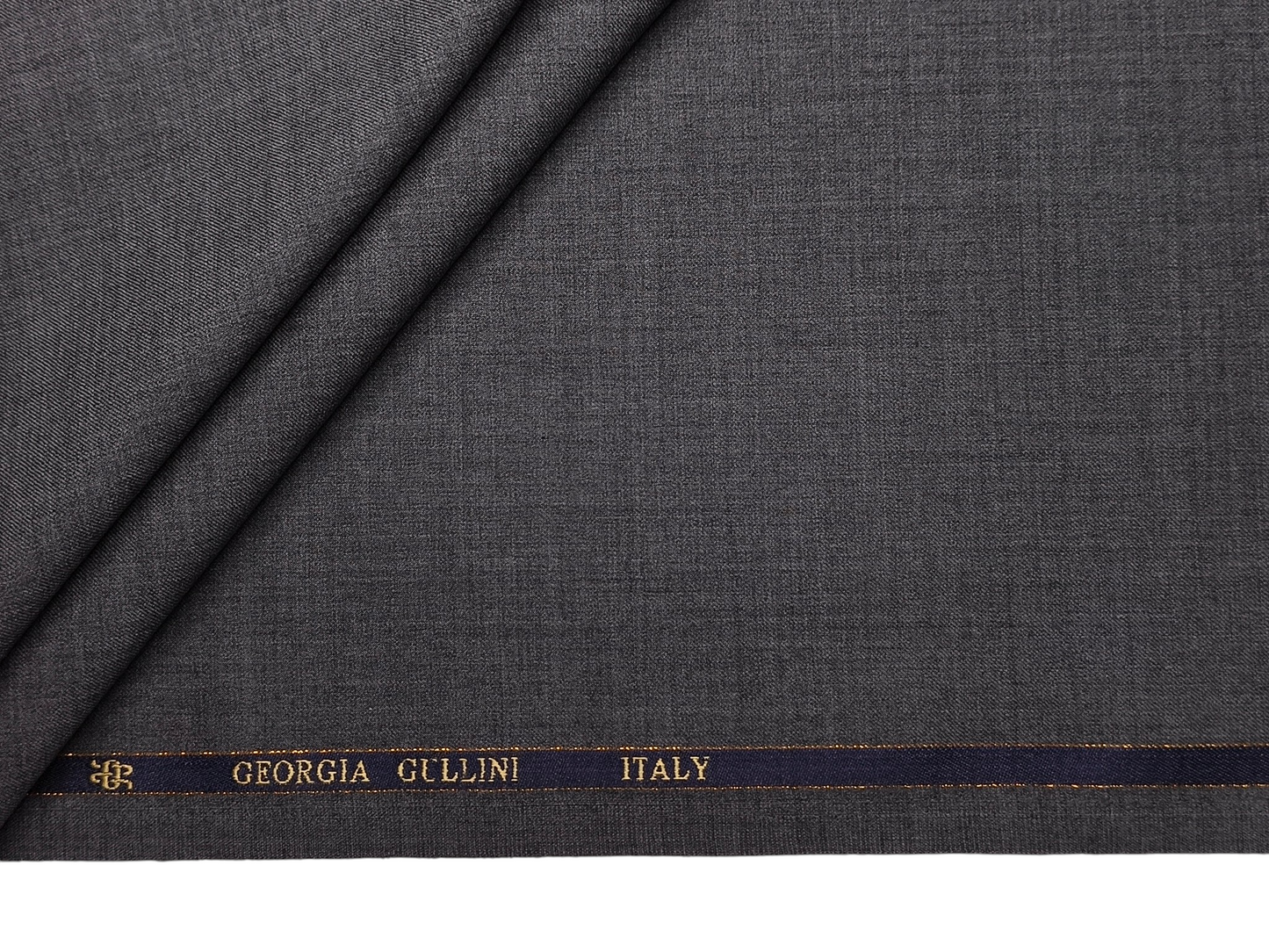 Georgia Gullini Italy 100% Wool Super 110s Premium Suiting Fabric (Grey, Plain)