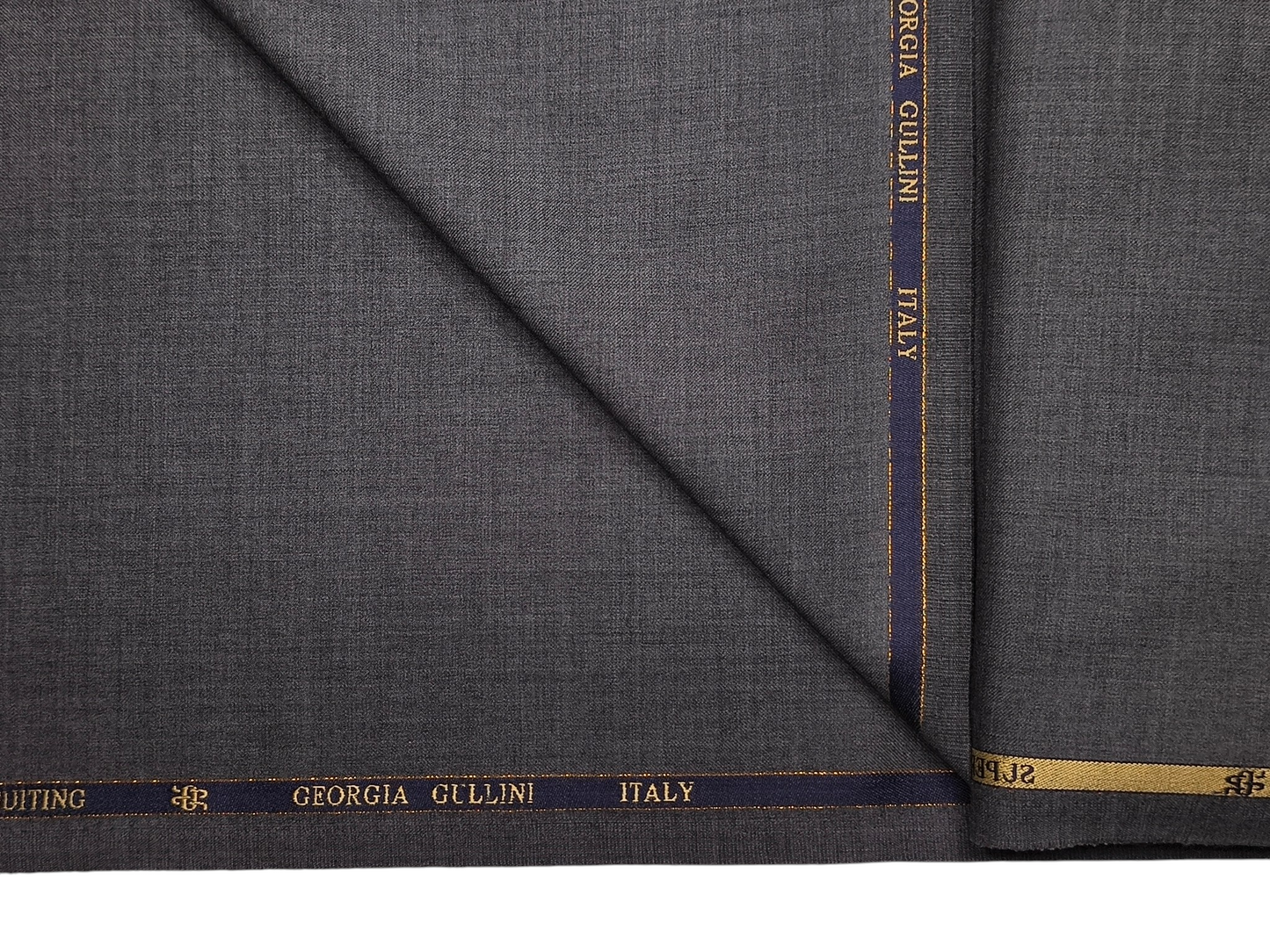 Georgia Gullini Italy 100% Wool Super 110s Premium Suiting Fabric (Grey, Plain)