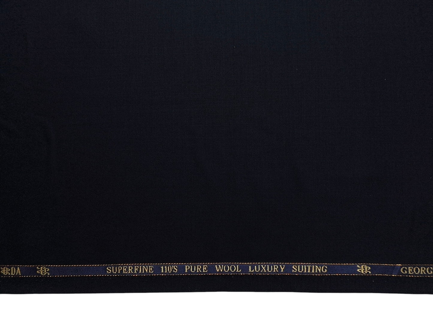 Georgia Gullini Italy 100% Wool Super 110s Premium Suiting Fabric (Navy Blue, Plain)