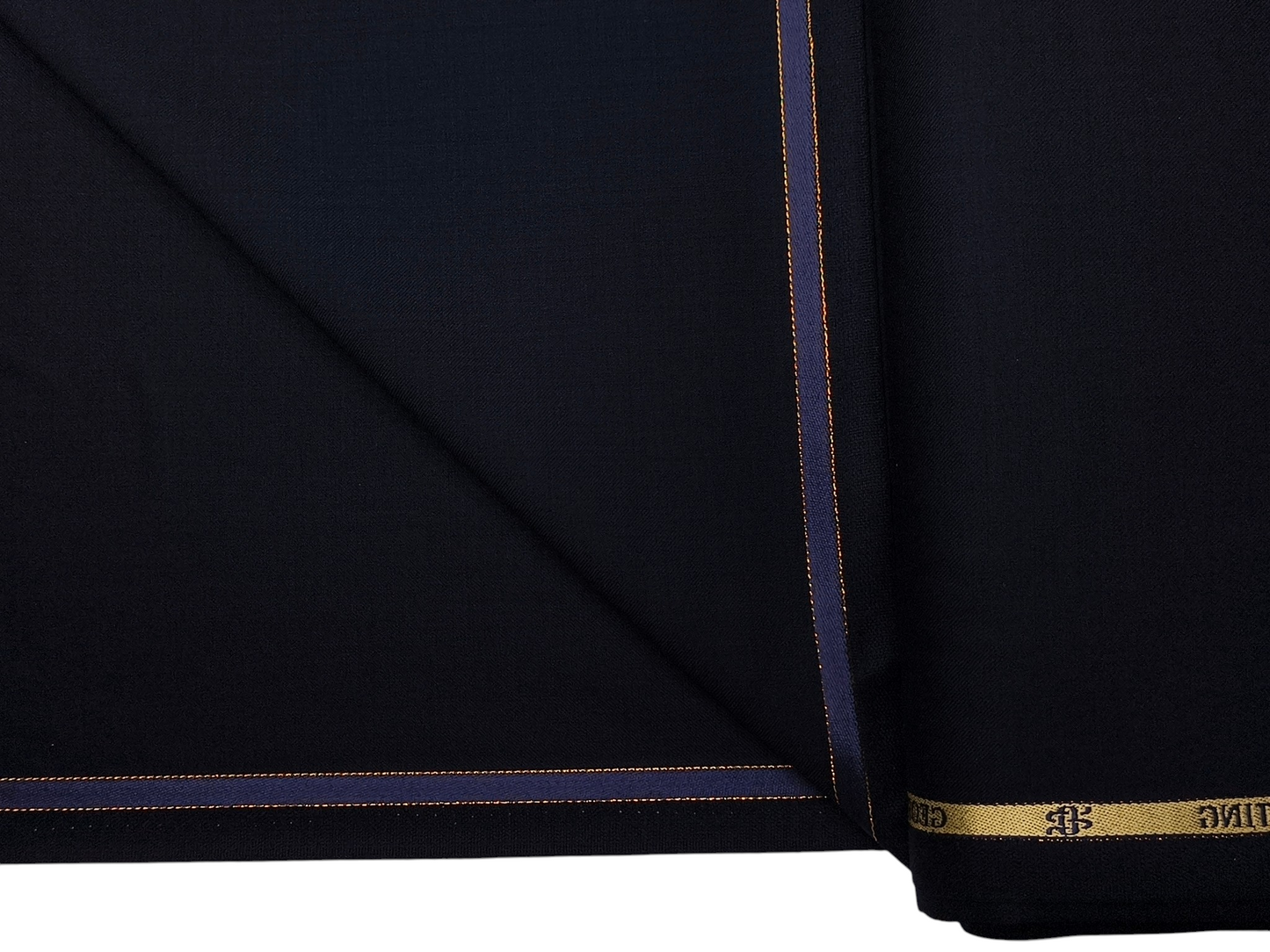 Georgia Gullini Italy 100% Wool Super 110s Premium Suiting Fabric (Navy Blue, Plain)