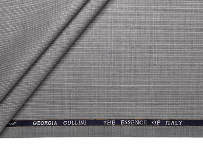 Georgia Gullini Italy Super 110s Merino Wool Blended Premium Suiting Fabric (Light Grey, Stripes)