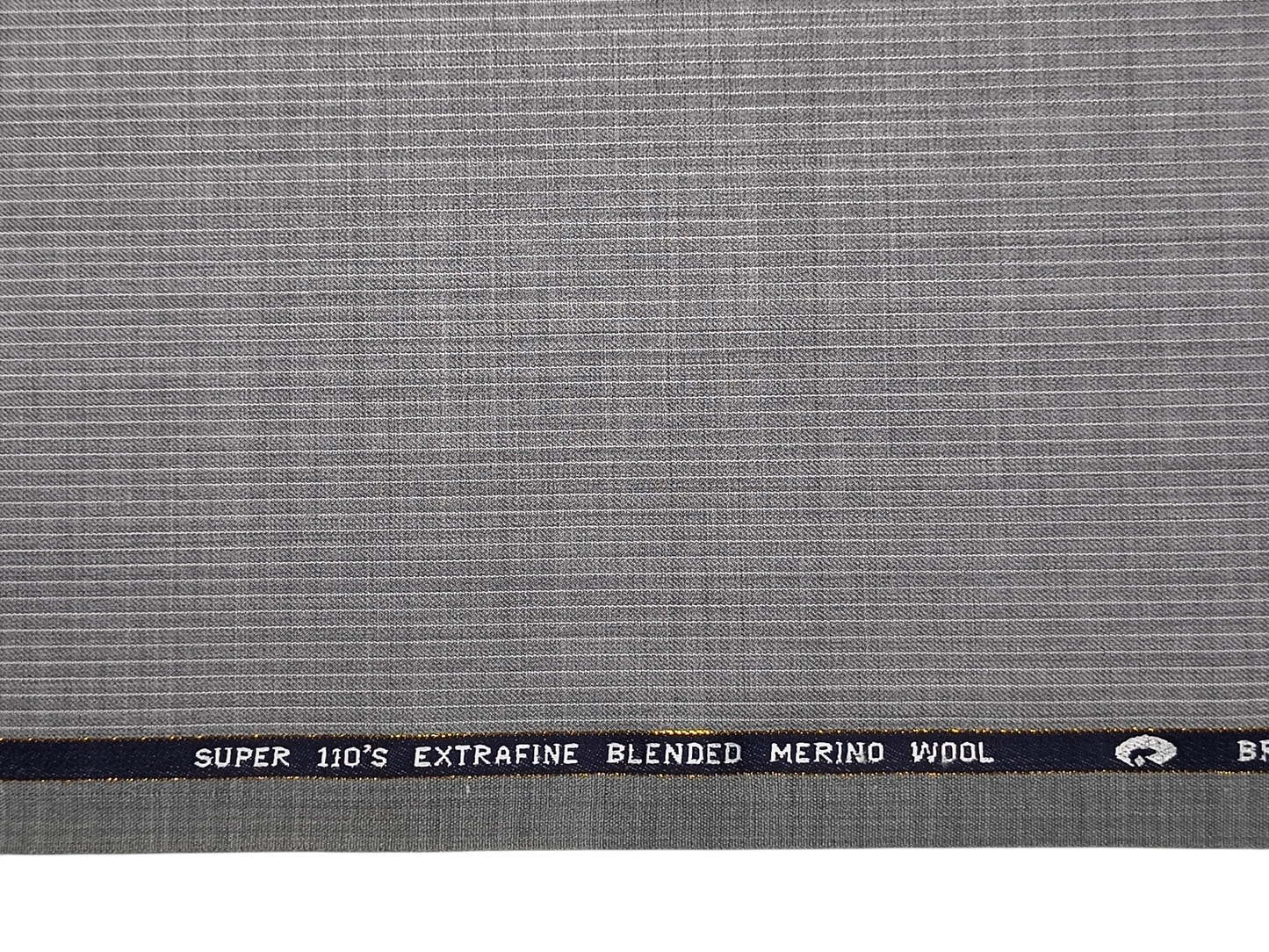 Georgia Gullini Italy Super 110s Merino Wool Blended Premium Suiting Fabric (Light Grey, Stripes)