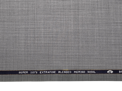 Georgia Gullini Italy Super 110s Merino Wool Blended Premium Suiting Fabric (Light Grey, Stripes)