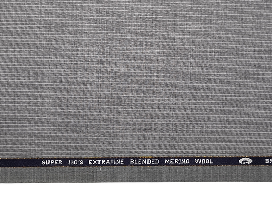 Georgia Gullini Italy Super 110s Merino Wool Blended Premium Suiting Fabric (Light Grey, Stripes)