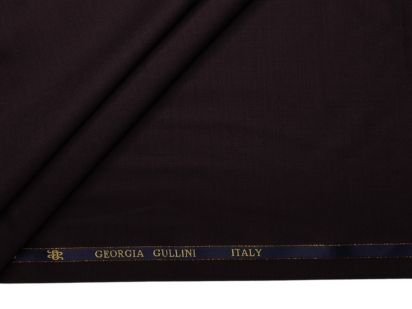 Georgia Gullini Italy Super 180s Merino Wool Blended Premium Suiting Fabric (Dark Maroon, Plain)