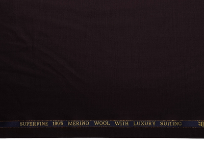Georgia Gullini Italy Super 180s Merino Wool Blended Premium Suiting Fabric (Dark Maroon, Plain)
