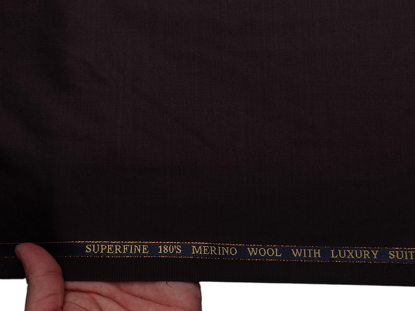 Georgia Gullini Italy Super 180s Merino Wool Blended Premium Suiting Fabric (Dark Maroon, Plain)