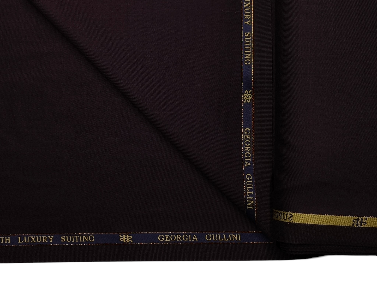 Georgia Gullini Italy Super 180s Merino Wool Blended Premium Suiting Fabric (Dark Maroon, Plain)