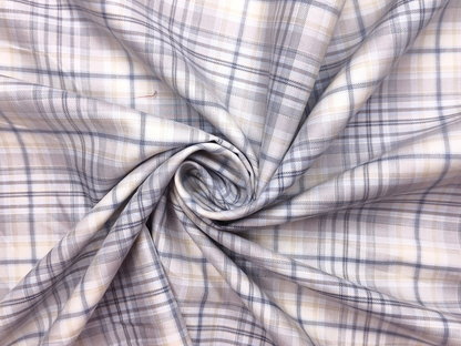 Tessitura Monti 100% Premium Giza Cotton Shirting Fabric (Grey, Multichecks)