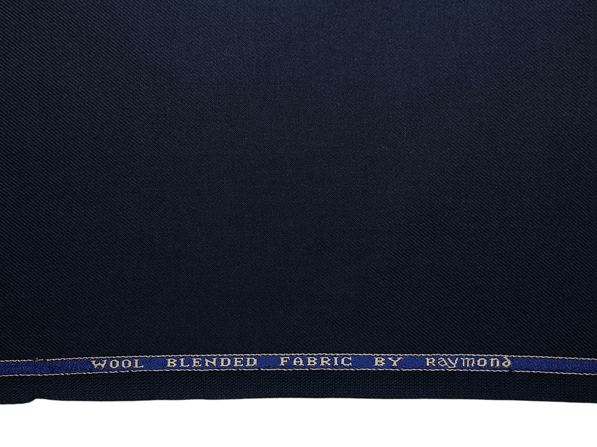 Raymond Wool Blended High GSM Suiting Fabric (Navy Blue, Twill Weave)