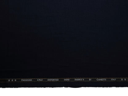 Canetti Italy Premium TR Suiting Fabric (Dark Navy Blue, Plain)