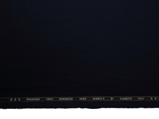 Canetti Italy Premium TR Suiting Fabric (Dark Navy Blue, Plain)
