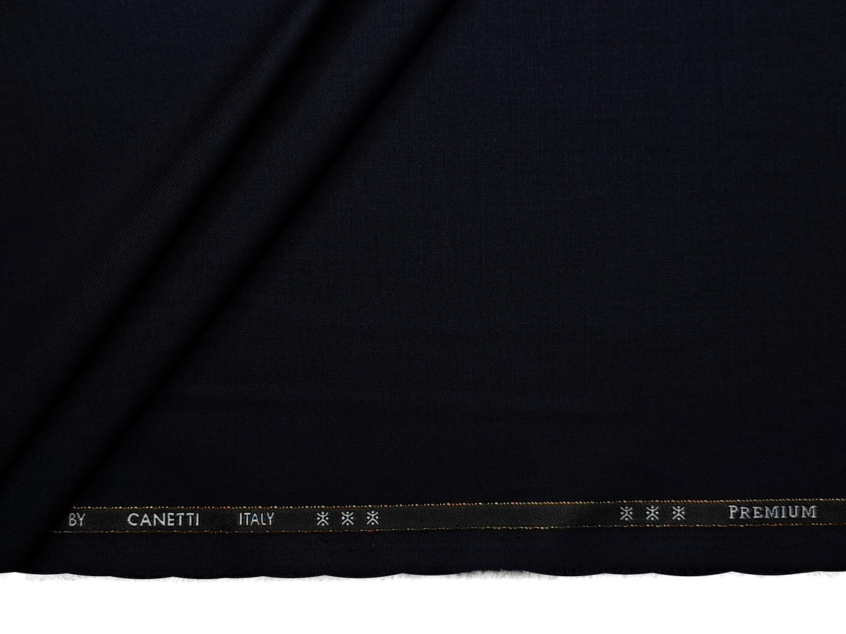 Canetti Italy Premium TR Suiting Fabric (Dark Navy Blue, Plain)