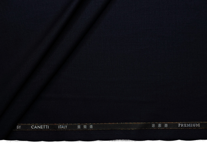 Canetti Italy Premium TR Suiting Fabric (Dark Navy Blue, Plain)